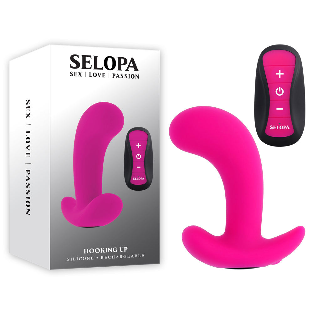 Selopa HOOKING UP - Pink 9.5 cm USB Rechargeable Vibrator with Wireless Remote - Naughty by Nature Adult Store