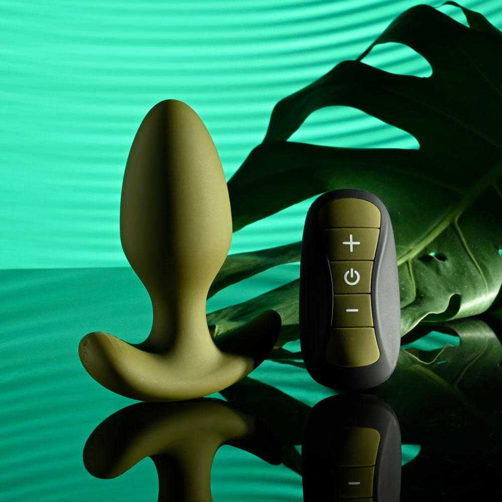 Selopa THE COLONEL - Green 10.1 cm USB Rechargeable Vibrating Butt Plug with Wireless Remote - Naughty by Nature Adult Store