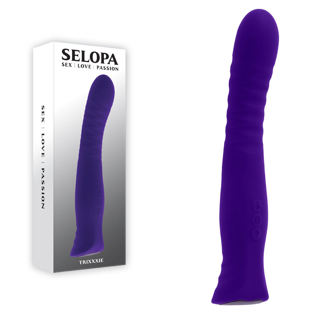 Selopa TRIXXXIE - Purple 22.2 cm USB Rechargeable Vibrator - Naughty by Nature Adult Store