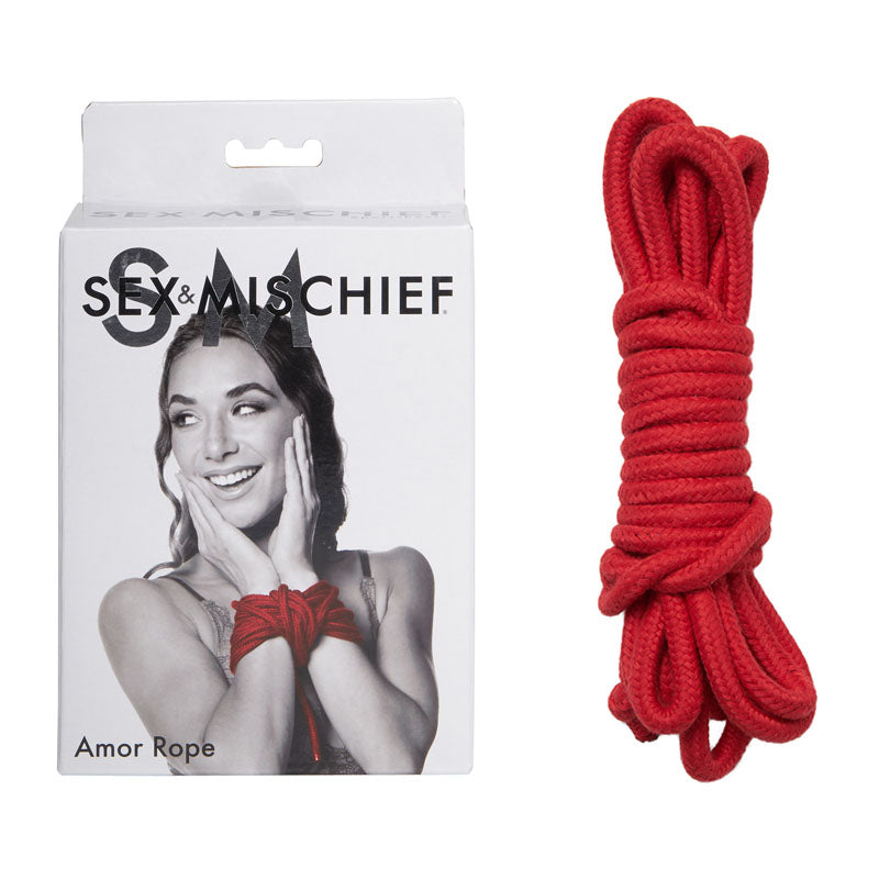 Sex & Mischief Amor Rope - 2 Red Bondage Ropes - 4.5 m Lengths - Naughty by Nature Adult Store