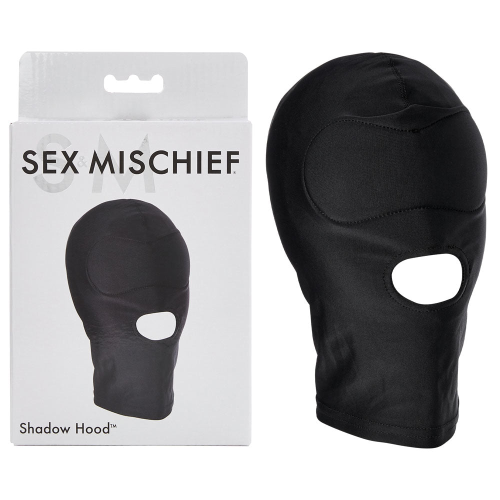 Sex & Mischief Shadow Hood - Black Hood with Mouth Opening - Naughty by Nature Adult Store