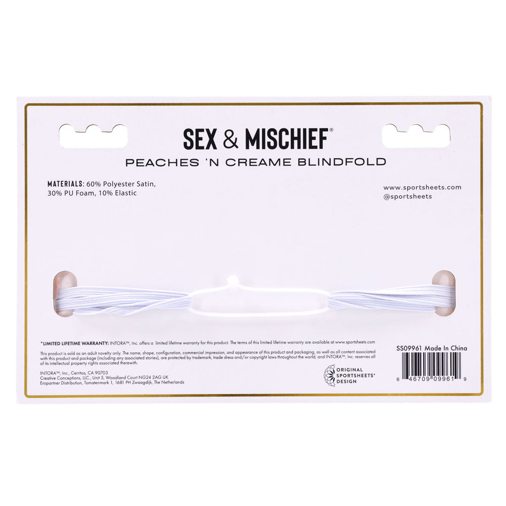 Sex & Mischief Peaches n CreaMe Blindfold - Naughty by Nature Adult Store