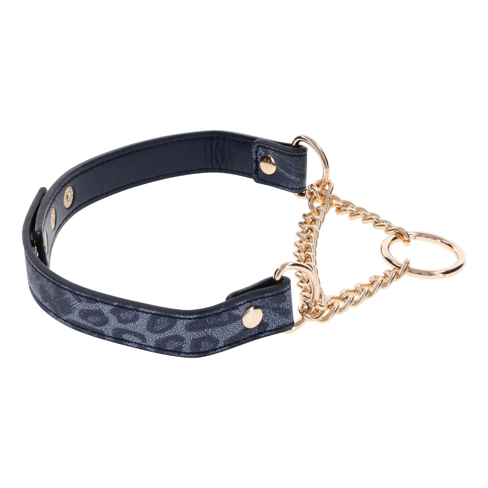 Sex & Mischief Cougar Day Collar - Navy Blue/Gold Collar - Naughty by Nature Adult Store