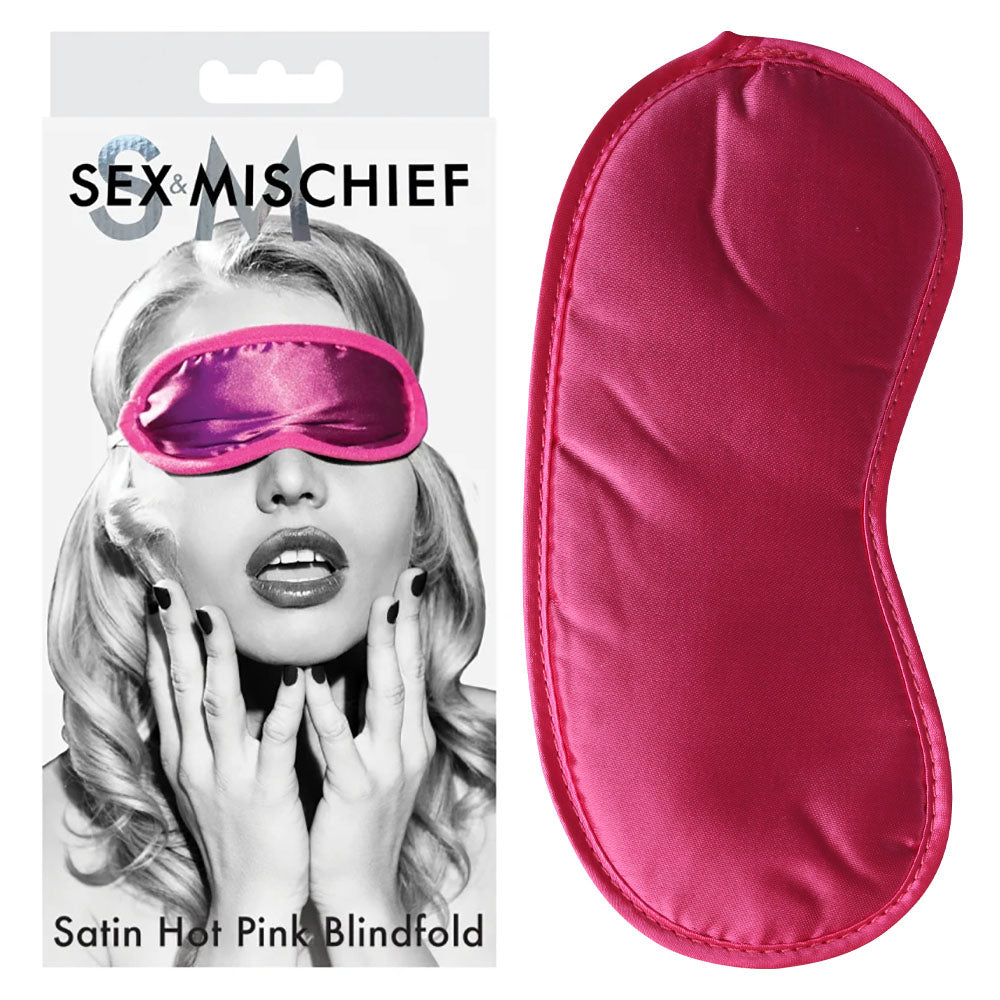Sex & Mischief Satin Blindfold Hot Pink - Hot Pink Blindfold - Naughty by Nature Adult Store