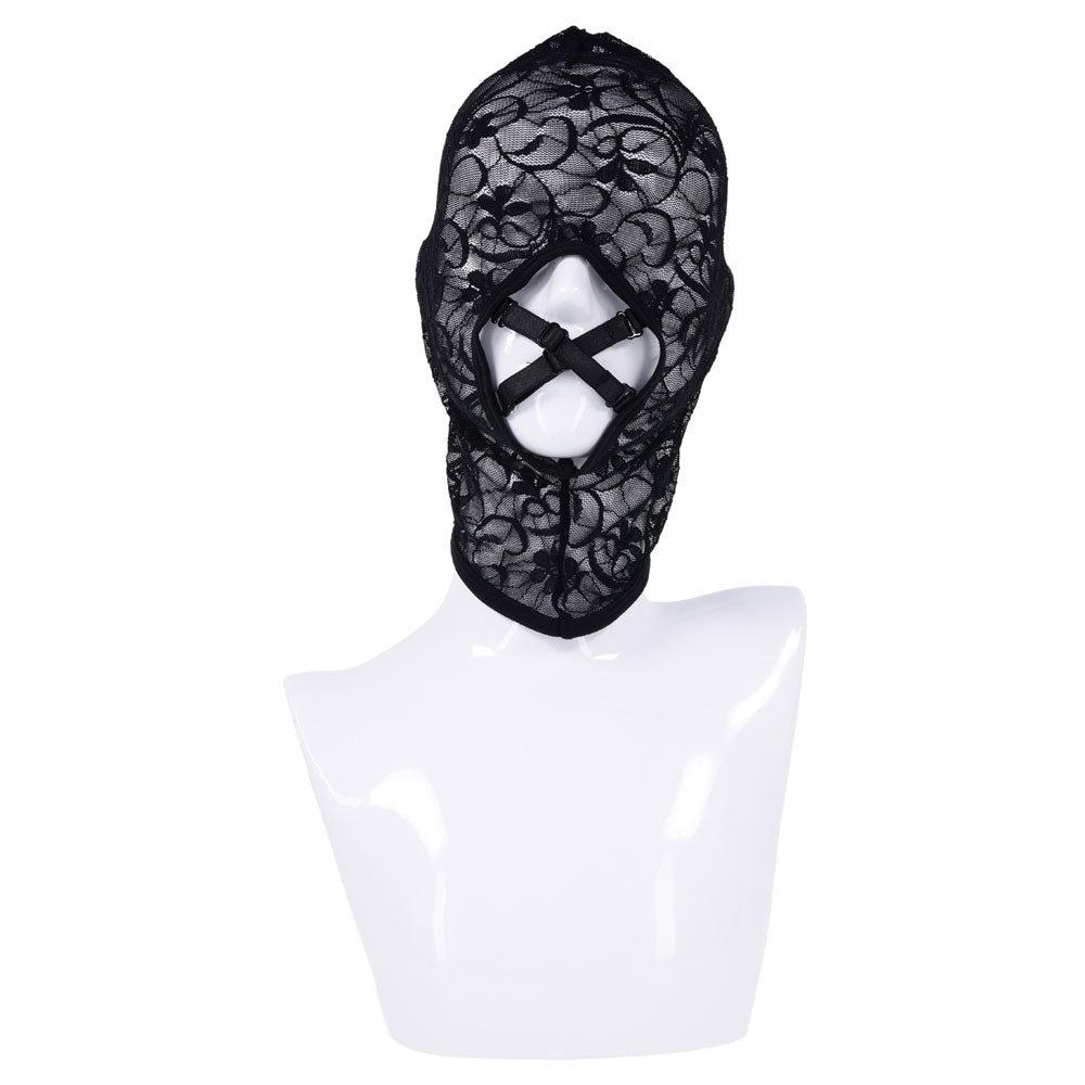 Sex & Mischief Lace Hush Hood - Black