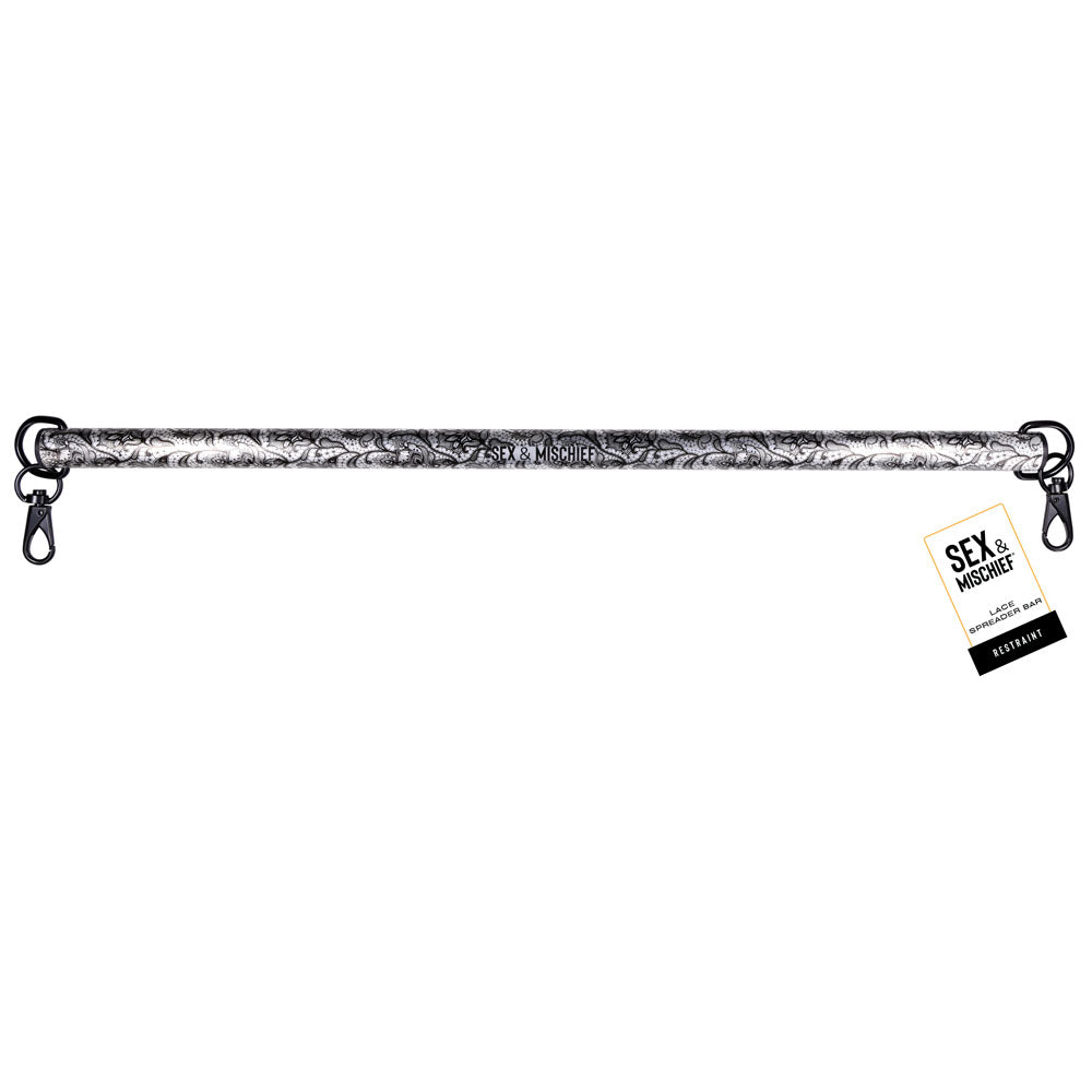 Sex & Mischief Lace Spreader Bar - Aluminium Restraint Bar