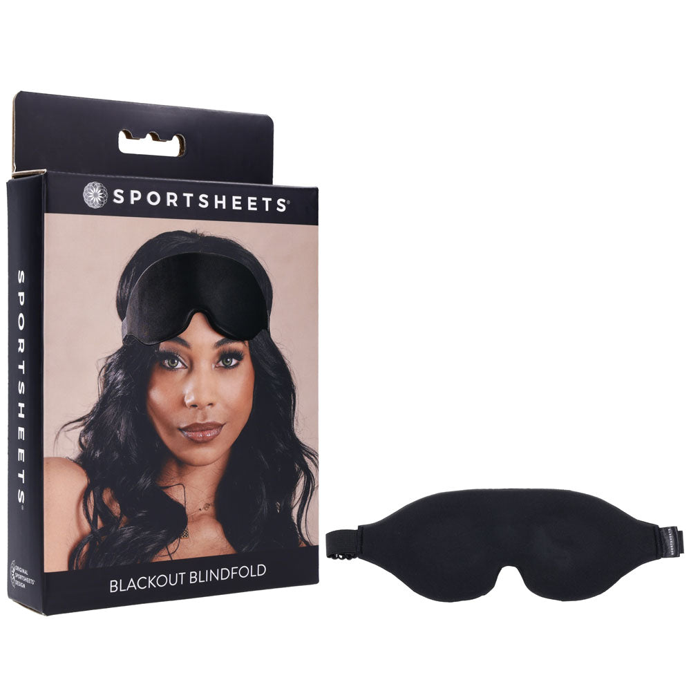 SPORTSHEETS Blackout Blindfold - Black Eye Mask - Naughty by Nature Adult Store