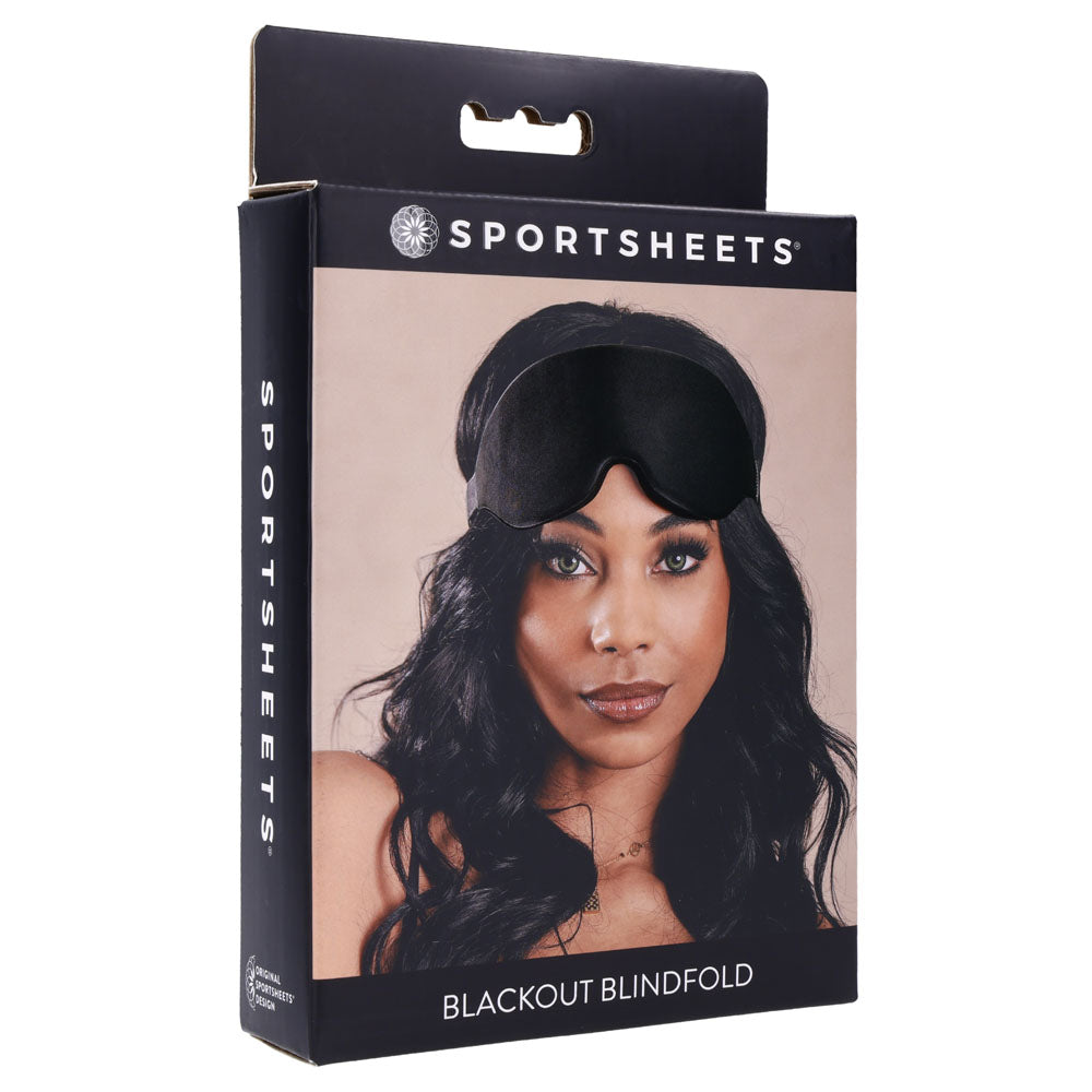 SPORTSHEETS Blackout Blindfold - Black Eye Mask - Naughty by Nature Adult Store