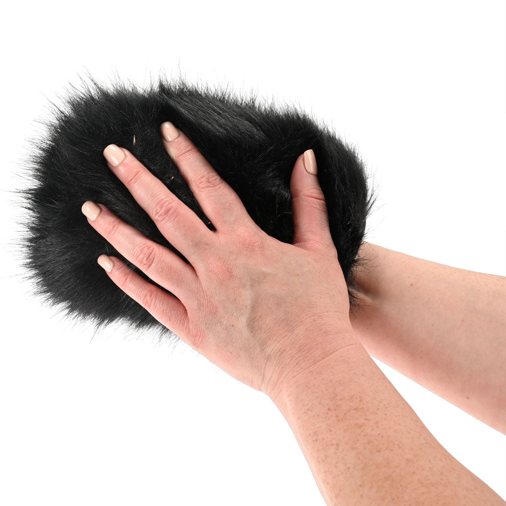 SPORTSHEETS Spiked Sensory Mitt - Black Furry Mitt with Spikes - Naughty by Nature Adult Store