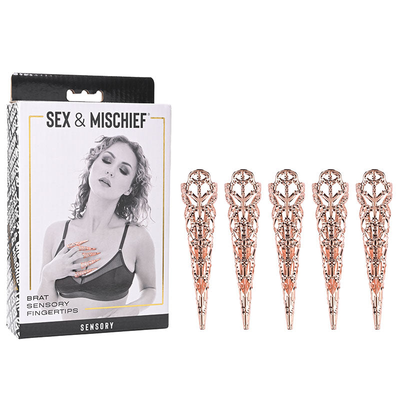 Sex & Mischief Brat Sensory Fingertips - Rose Gold - Set of 5 - Naughty by Nature Adult Store