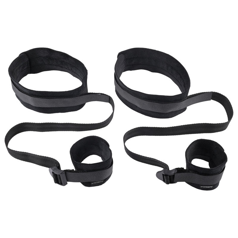 Sex & Mischief Thigh & Wrist Cuffs - Black Restraints - Naughty by Nature Adult Store