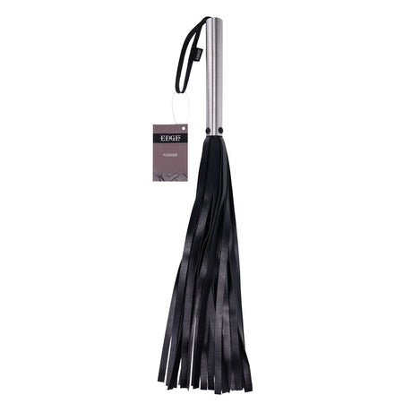 EDGE Flogger - Black Flogger Whip with Metal Handle - Naughty by Nature Adult Store
