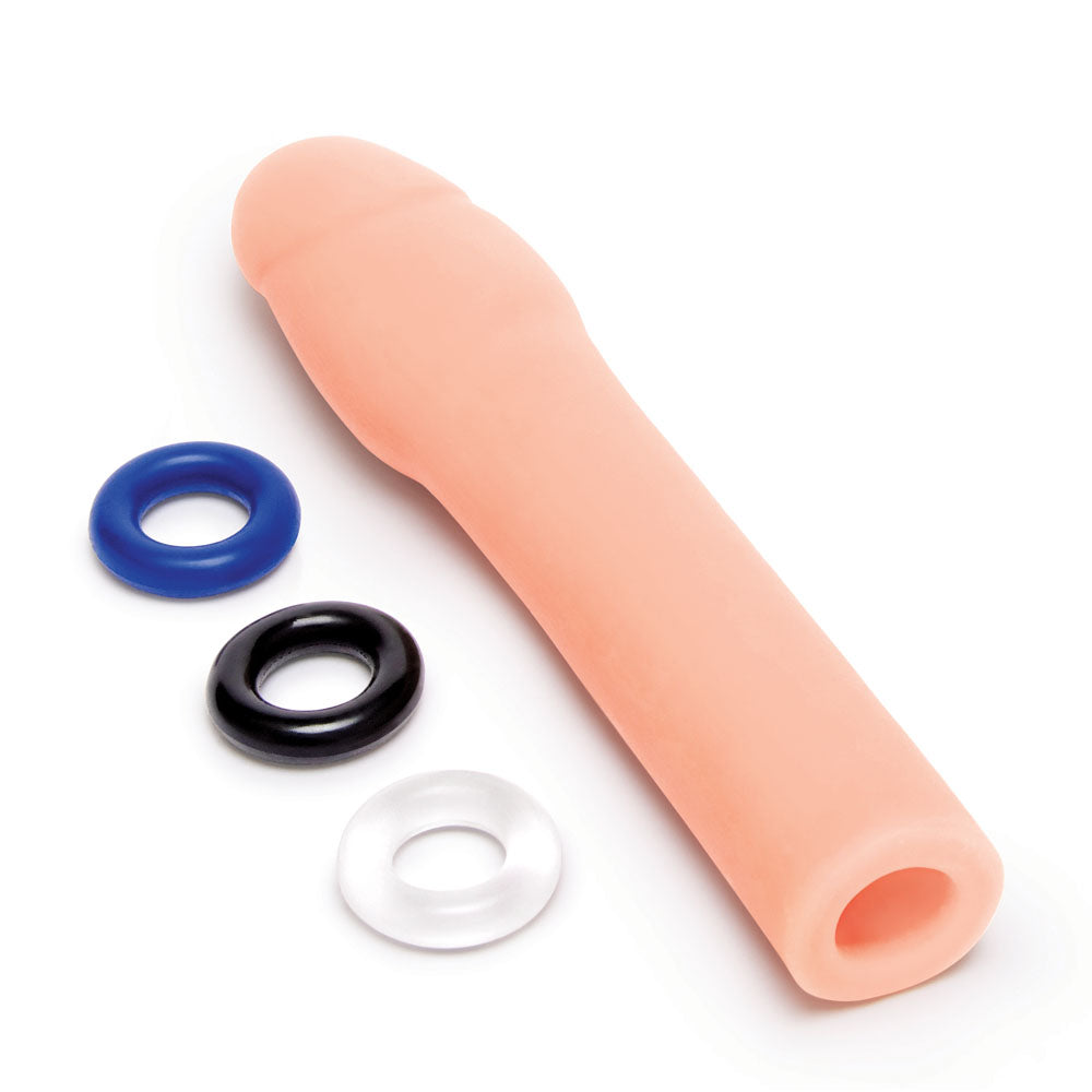 Size Up Realistic 2 Inch Penis Extender - Flesh 5 cm (2'') Penis Extension Sleeve - Naughty by Nature Adult Store