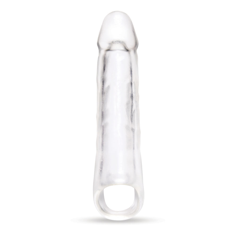 Size Up 3 Inch See-Thru Penis Extender with Ball Loop - Clear 7.6 cm (3'') Penis Extension Sleeve - Naughty by Nature Adult Store