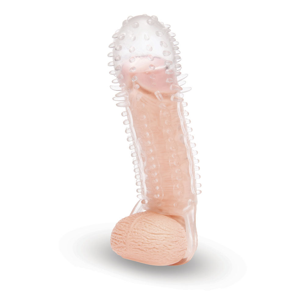 Size Up 1.5 Inch See-Thru Stretch Penis Extender - Clear 3.8 cm (1.5'') Penis Extension Sleeve - Naughty by Nature Adult Store