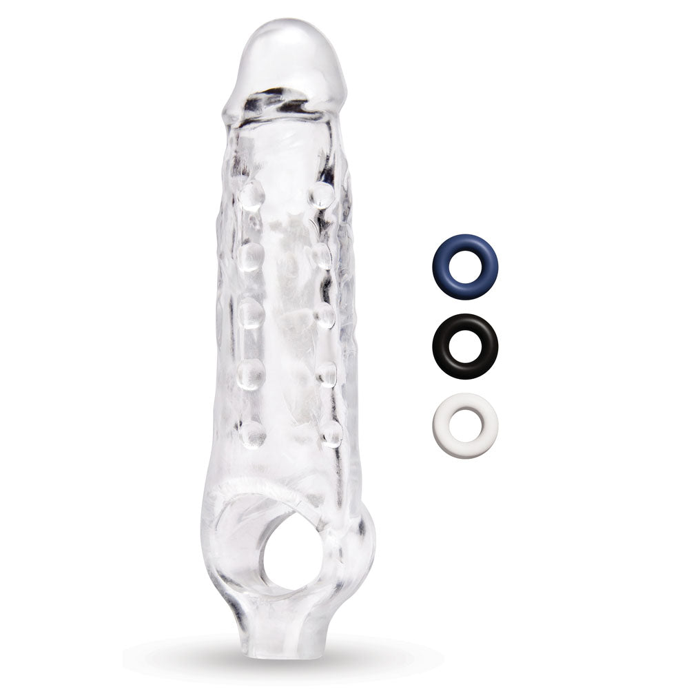 Size Up 1 Inch See-Thru Stretch Penis Extender - Clear 2.5 cm (1'') Penis Extension Sleeve - Naughty by Nature Adult Store