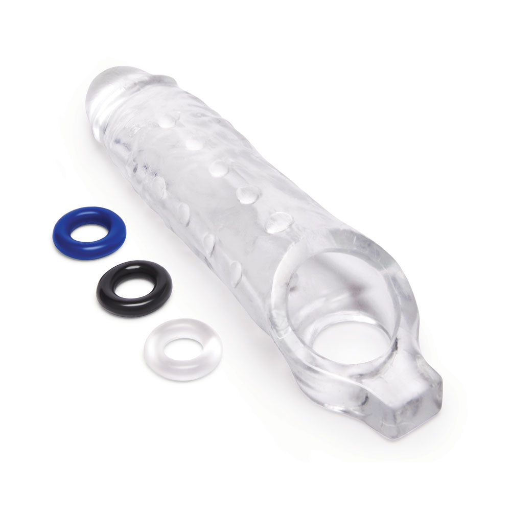 Size Up 1 Inch See-Thru Stretch Penis Extender - Clear 2.5 cm (1'') Penis Extension Sleeve - Naughty by Nature Adult Store