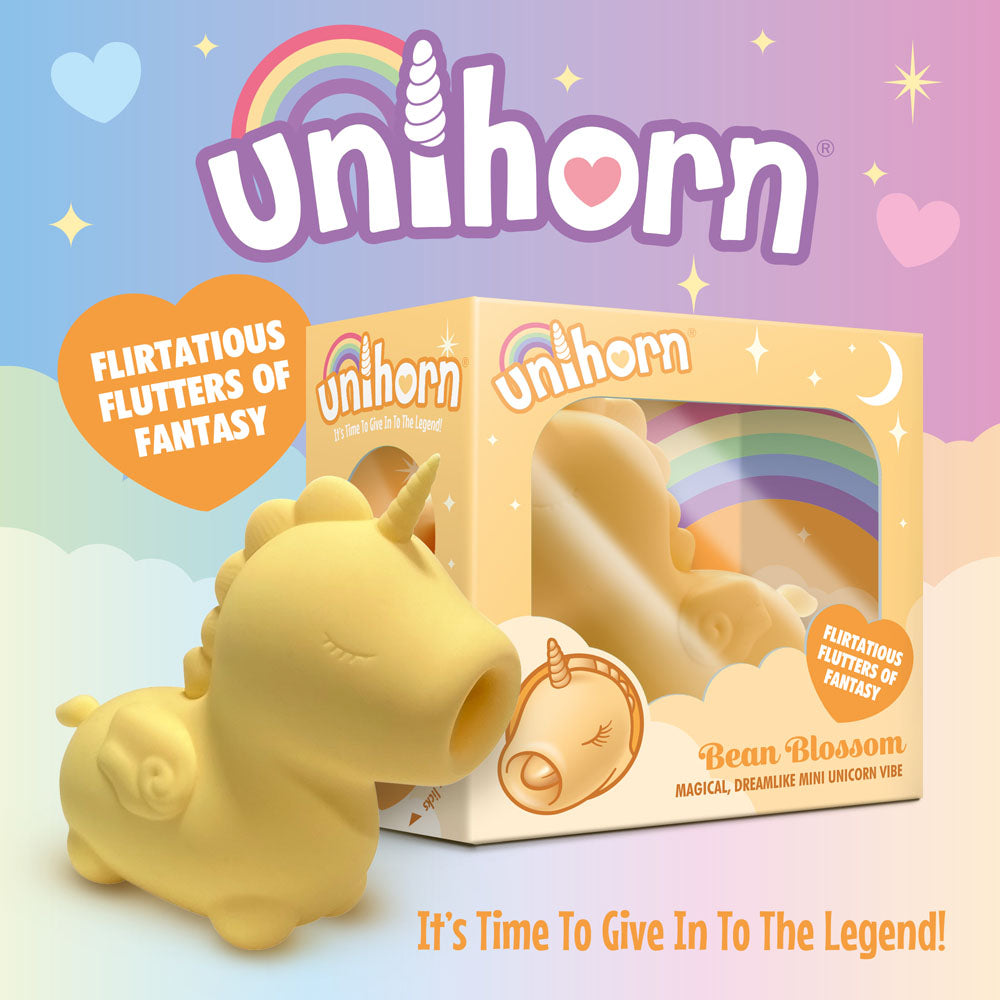 Unihorn - Bean Blossom - Yellow USB Rechargeable Flicking Stimulator - Naughty by Nature Adult Store