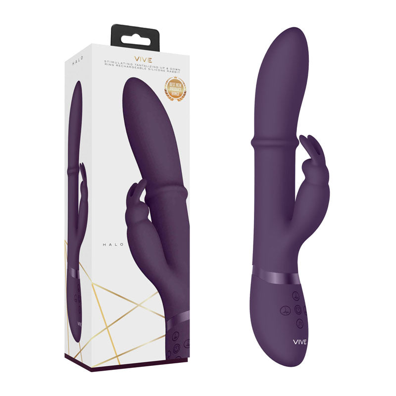 Vive Halo - Purple 24.5 cm USB Rechargeable Rabbit Vibrator - Naughty by Nature Adult Store
