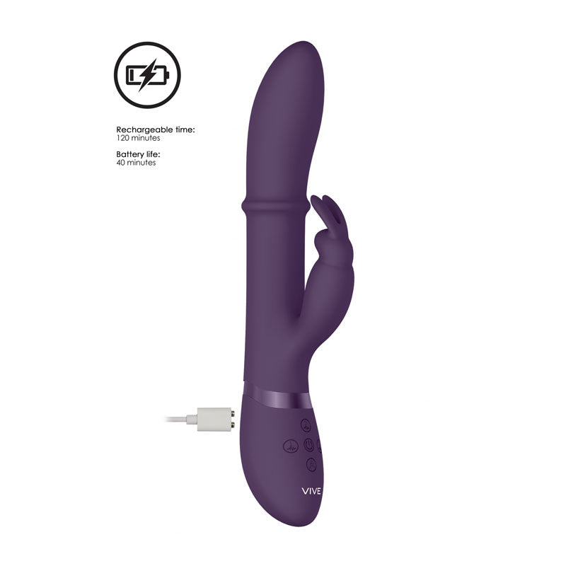 Vive Halo - Purple 24.5 cm USB Rechargeable Rabbit Vibrator - Naughty by Nature Adult Store