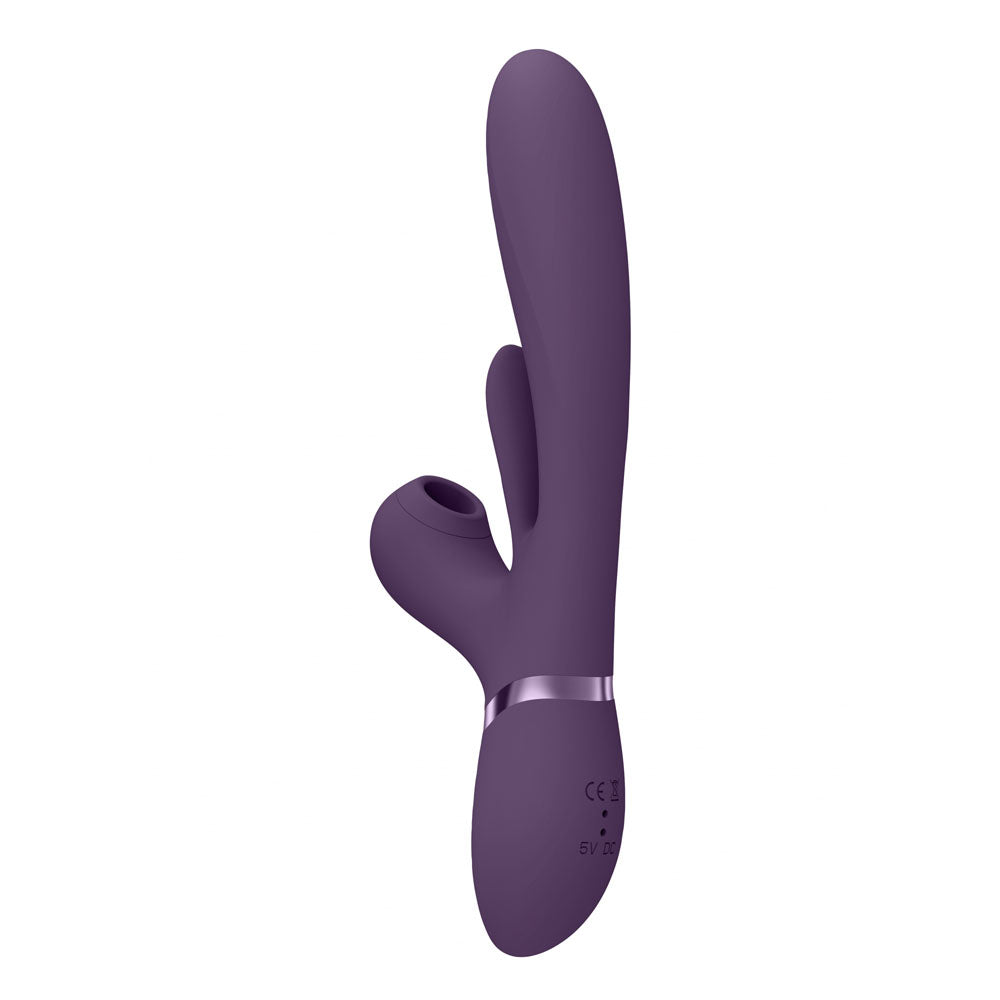 VIVE Ena - Purple - Purple 25 cm USB Rechargeable Thrusting Vibrator with Air Wave Stimulator - Naughty by Nature Adult Store