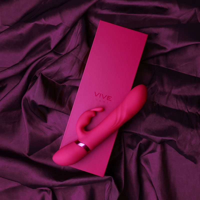 VIVE Nari - Pink - Pink 24.1 cm USB Rechargeable Rabbit Vibrator - Naughty by Nature Adult Store