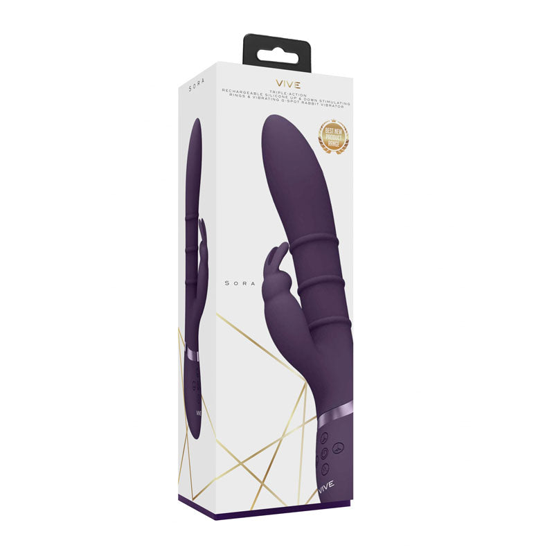 VIVE Sora - Purple - Purple 24.2 cm USB Rechargeable Rabbit Vibrator - Naughty by Nature Adult Store