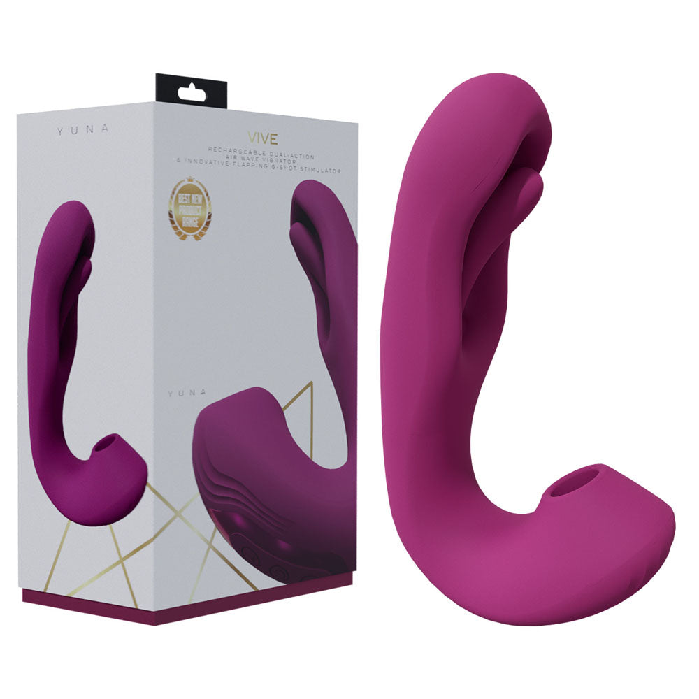 VIVE Yuna - Pink - Pink USB Rechargeable Flapping Vibrator with Air Pulsation - Naughty by Nature Adult Store