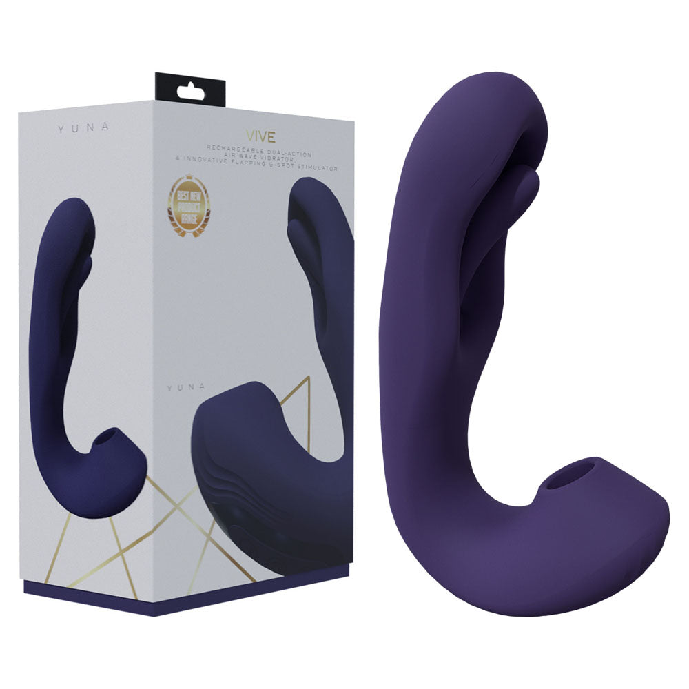 VIVE Yuna - Purple - Purple USB Rechargeable Flapping Vibrator with Air Pulsation - Naughty by Nature Adult Store