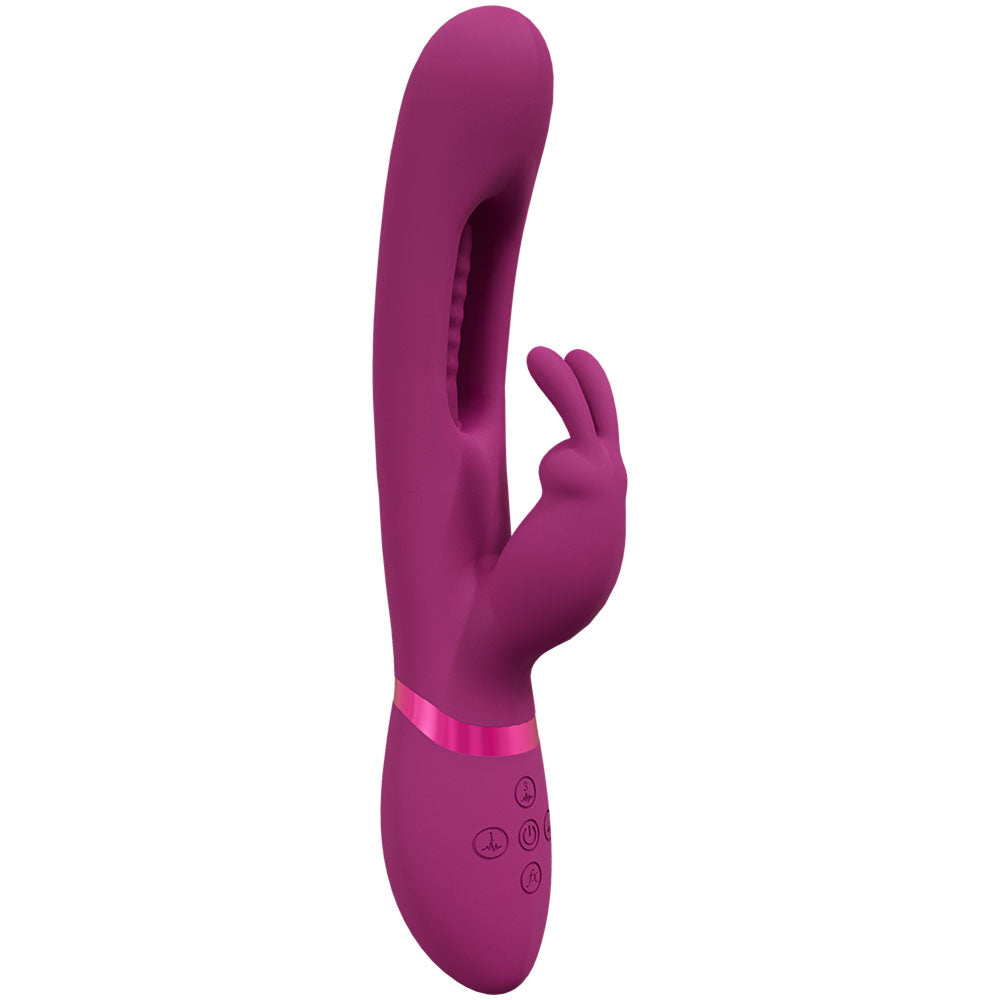 VIVE Mika - Pink - Pink 23.2 cm USB Rechargeable Rabbit Vibrator with Flapping Shaft - Naughty by Nature Adult Store