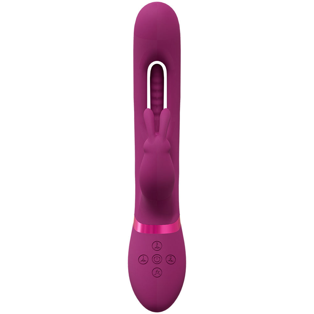 VIVE Mika - Pink - Pink 23.2 cm USB Rechargeable Rabbit Vibrator with Flapping Shaft - Naughty by Nature Adult Store