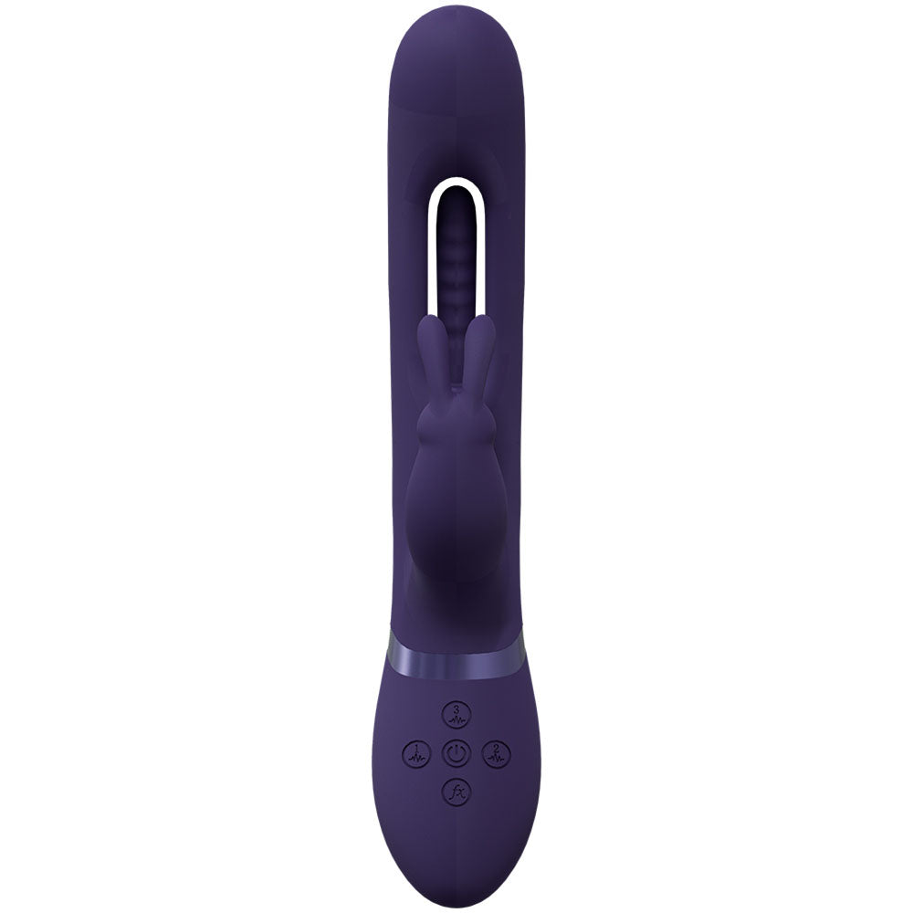 VIVE Mika - Purple - Purple 23.2 cm USB Rechargeable Rabbit Vibrator with Flapping Shaft - Naughty by Nature Adult Store