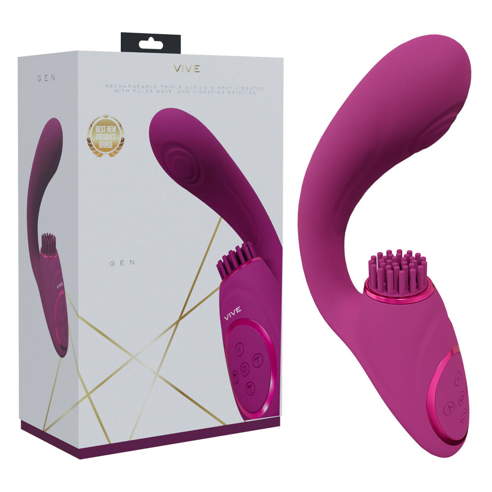 VIVE Gen - Pink - Pink USB Rechargeable Triple Motor Vibrator - Naughty by Nature Adult Store