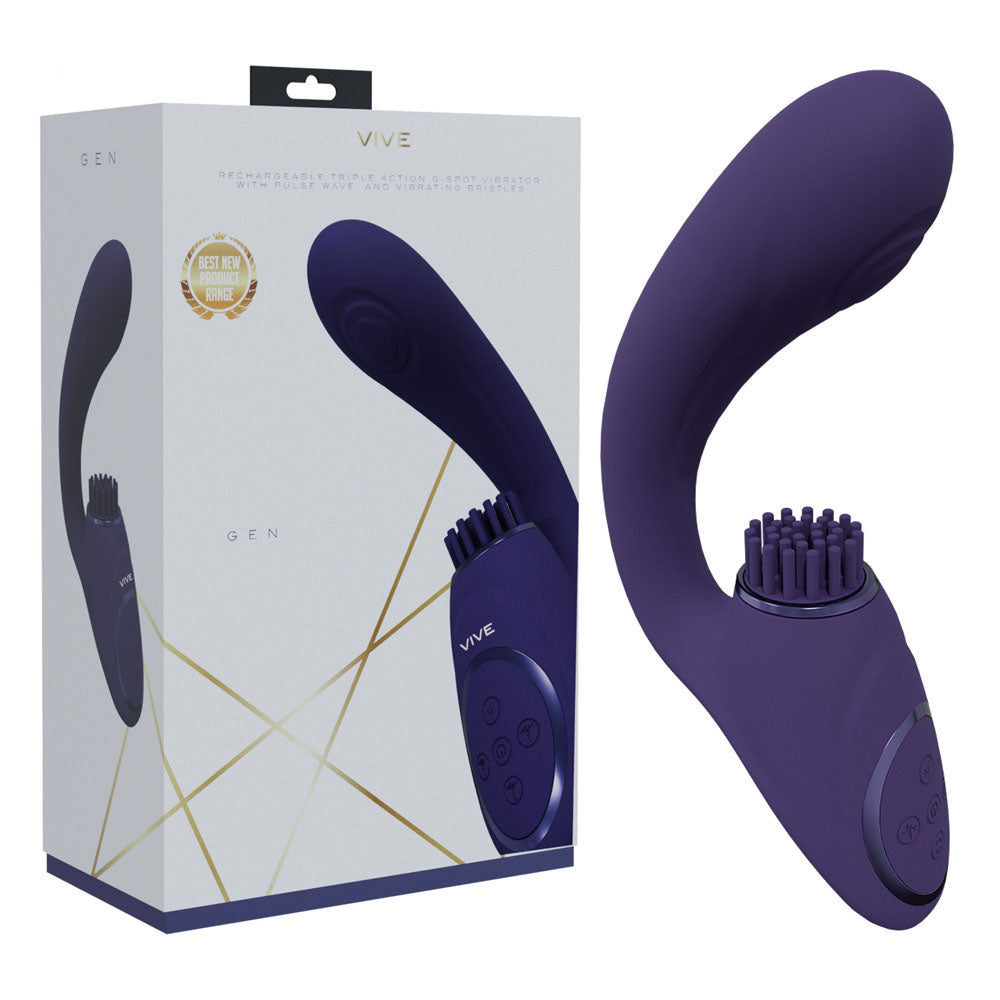 VIVE Gen - Purple - Purple USB Rechargeable Triple Motor Vibrator - Naughty by Nature Adult Store
