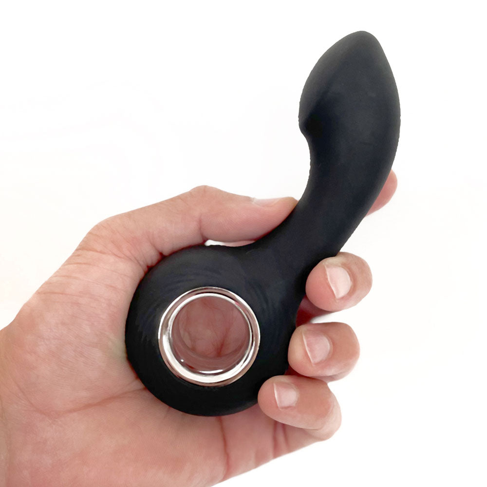 VERS Rechargeable Silicone P-Spot Vibe - Black 13 cm USB Rechargeable Prostate Massager - Naughty by Nature Adult Store
