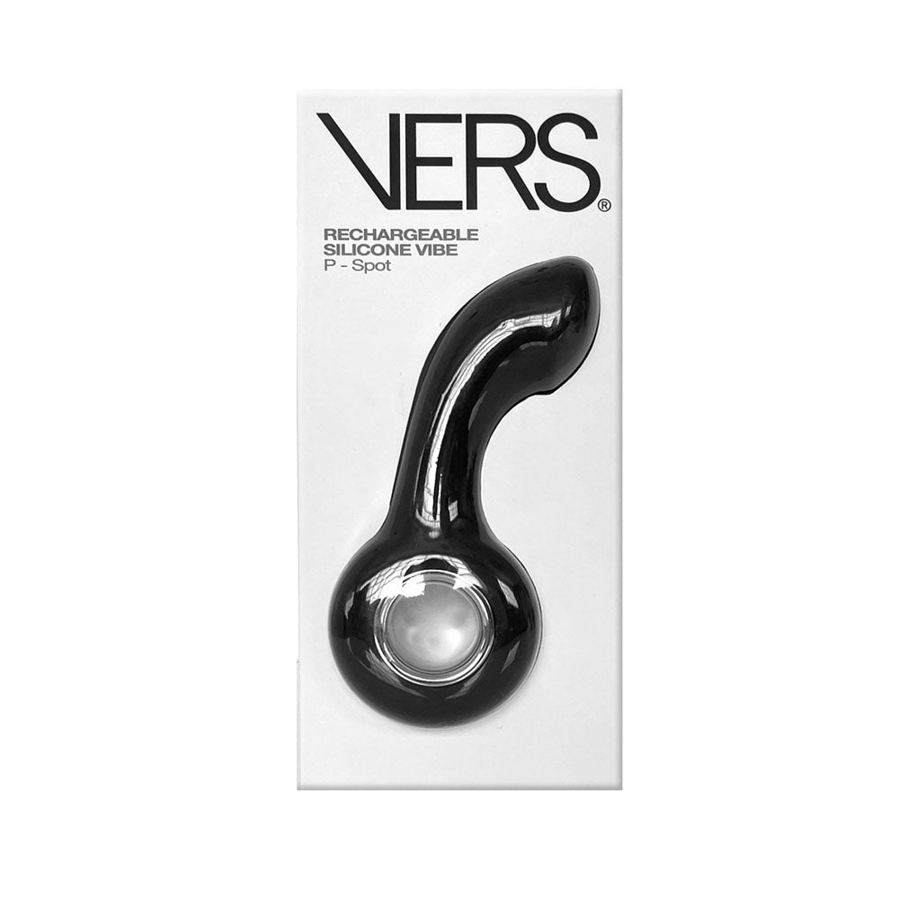 VERS Rechargeable Silicone P-Spot Vibe - Black 13 cm USB Rechargeable Prostate Massager - Naughty by Nature Adult Store
