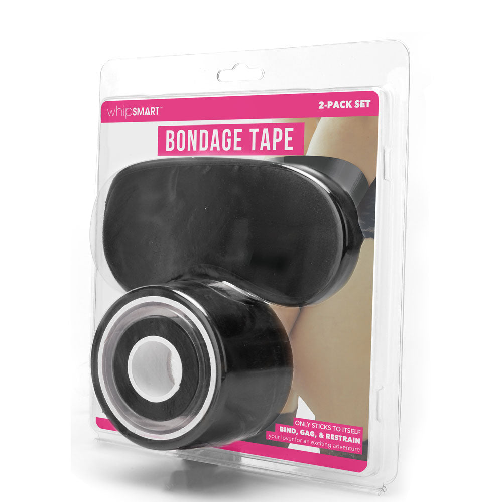 WhipSmart Bondage Tape - Black 30 Metre - With Bonus Eye Mask - Naughty by Nature Adult Store