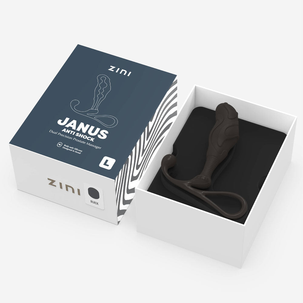Zini Janus Anti Shock - Large - Black Large Prostate Massager - Naughty by Nature Adult Store