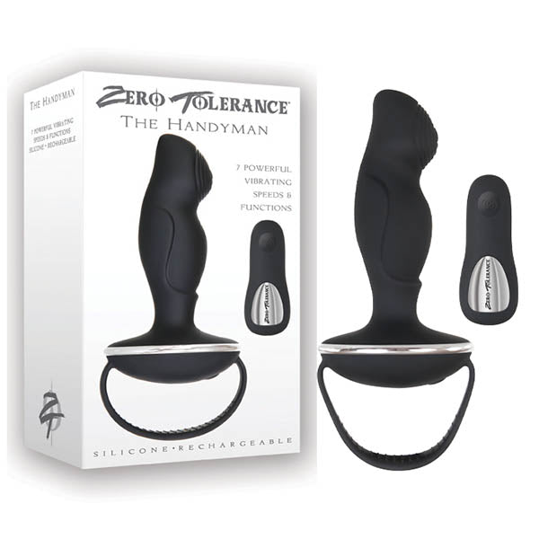Zero Tolerance The Handyman - Black USB Rechargeable Vibrating Anal Plug with Remote - Naughty by Nature Adult Store