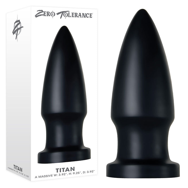 Zero Tolerance The Titan - Black Giant Butt Plug - Naughty by Nature Adult Store