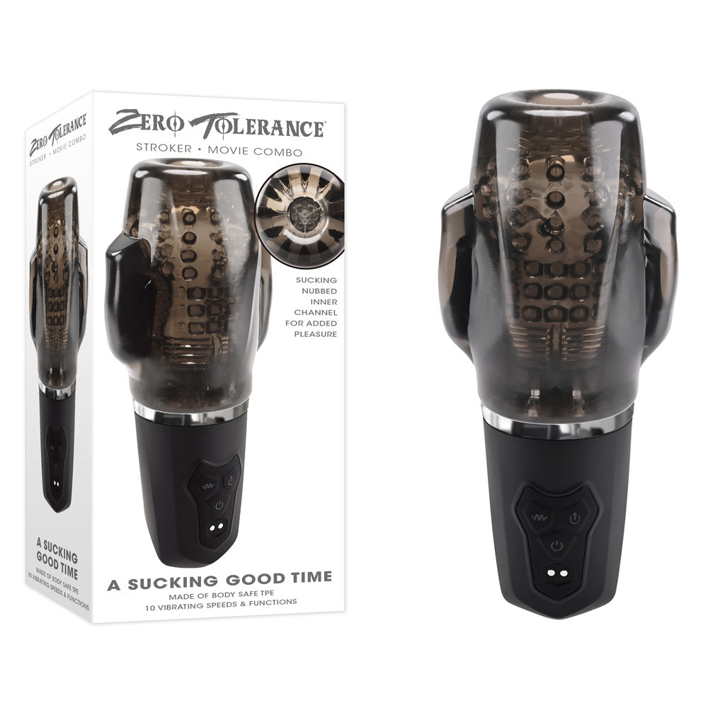 Zero Tolerance A SUCKING GOOD TIME - USB Rechargeable Sucking & Vibrating Stroker - Naughty by Nature Adult Store