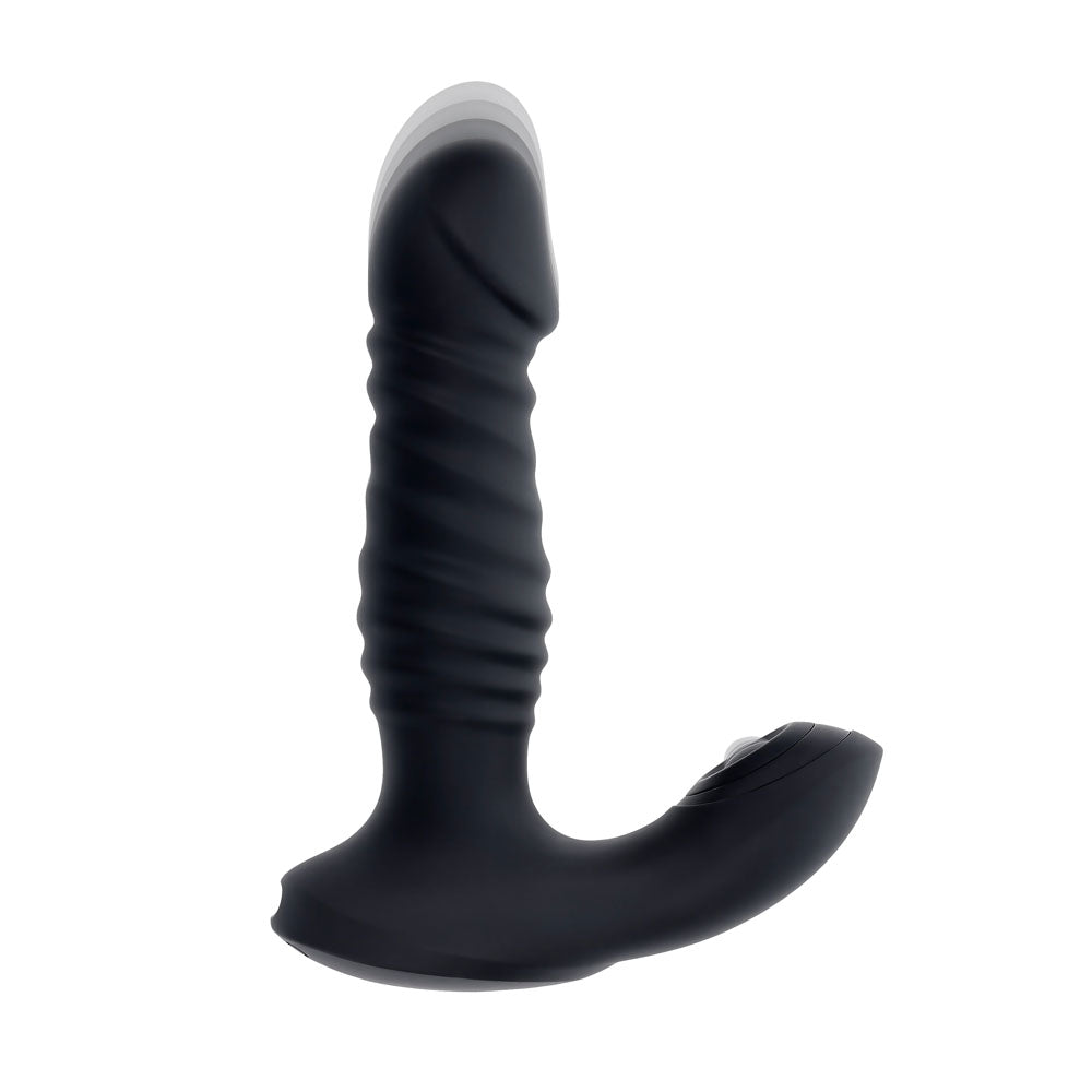 Zero Tolerance STRIKER - Black 16.4 cm USB Rechargeable Thrusting Anal Vibrator with Wireless Remote Control - Naughty by Nature Adult Store