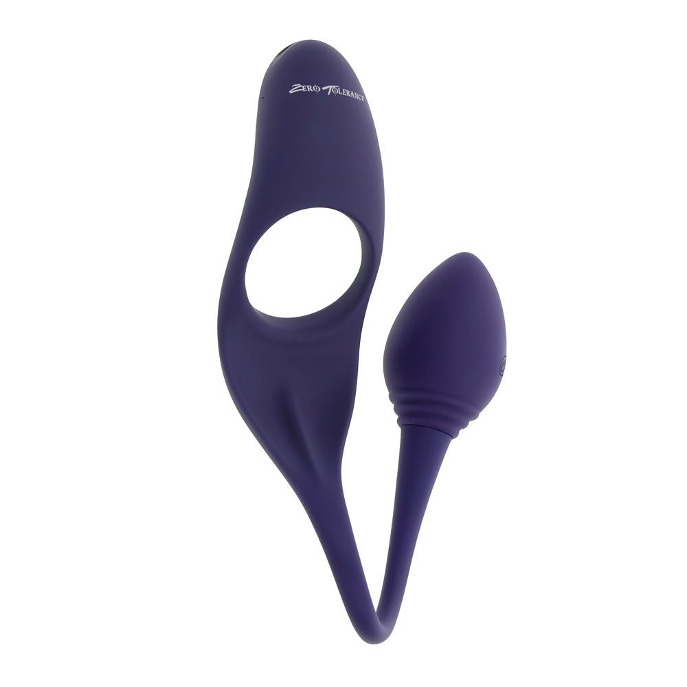 Zero Tolerance TIP TO TAIL - Blue USB Rechargeable Vibrating Butt Plug with Vibrating Cock Ring - Naughty by Nature Adult Store