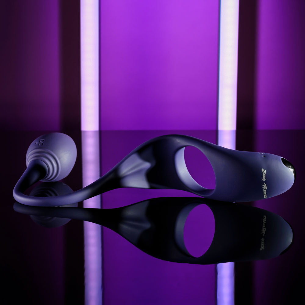 Zero Tolerance TIP TO TAIL - Blue USB Rechargeable Vibrating Butt Plug with Vibrating Cock Ring - Naughty by Nature Adult Store