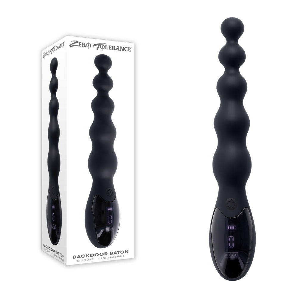 Zero Tolerance BACKDOOR BATON - Black 24 cm USB Rechargeable Vibrating Anal Beads - Naughty by Nature Adult Store