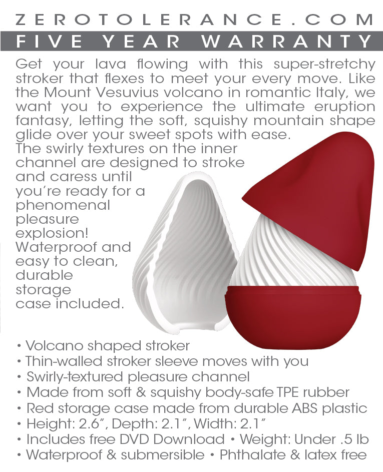 Zero Tolerance VESUVIUS - White Mini Stroker Egg - Naughty by Nature Adult Store