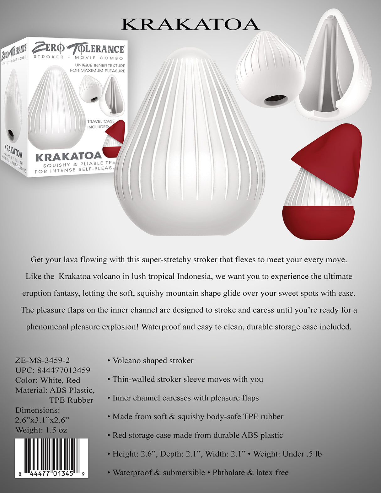 Zero Tolerance KRAKATOA - White Mini Stroker Egg - Naughty by Nature Adult Store