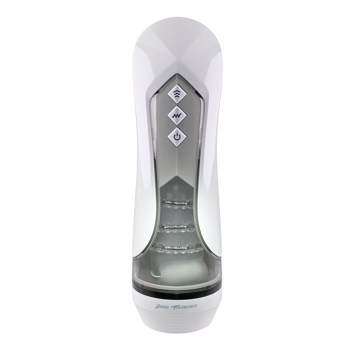 Zero Tolerance STROKING BUDDY - White USB Rechargeable Vibrating & Thrusting Stroker - Naughty by Nature Adult Store