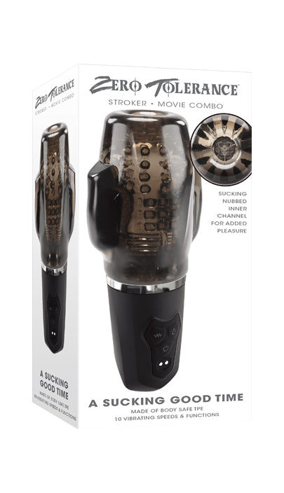 Zero Tolerance A SUCKING GOOD TIME - USB Rechargeable Sucking & Vibrating Stroker - Naughty by Nature Adult Store