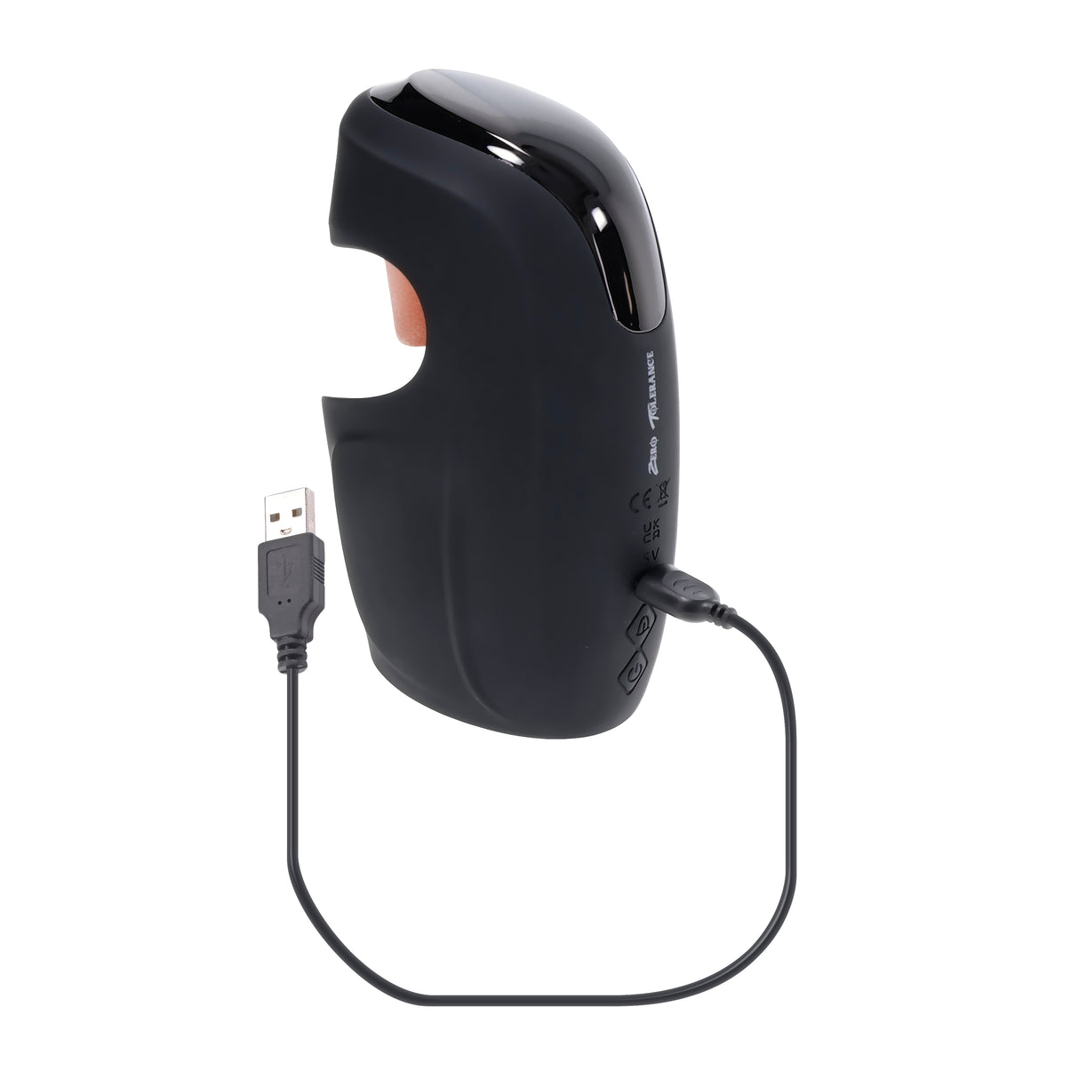 Zero Tolerance LICK THE TIP - Black USB Rechargeable Vibrating & Flicking Masturbator - Naughty by Nature Adult Store